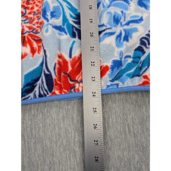 Patagonia Synchilla Snap T Womens Small Fleece Pullover Blue Floral Tropical - Picture 12 of 14